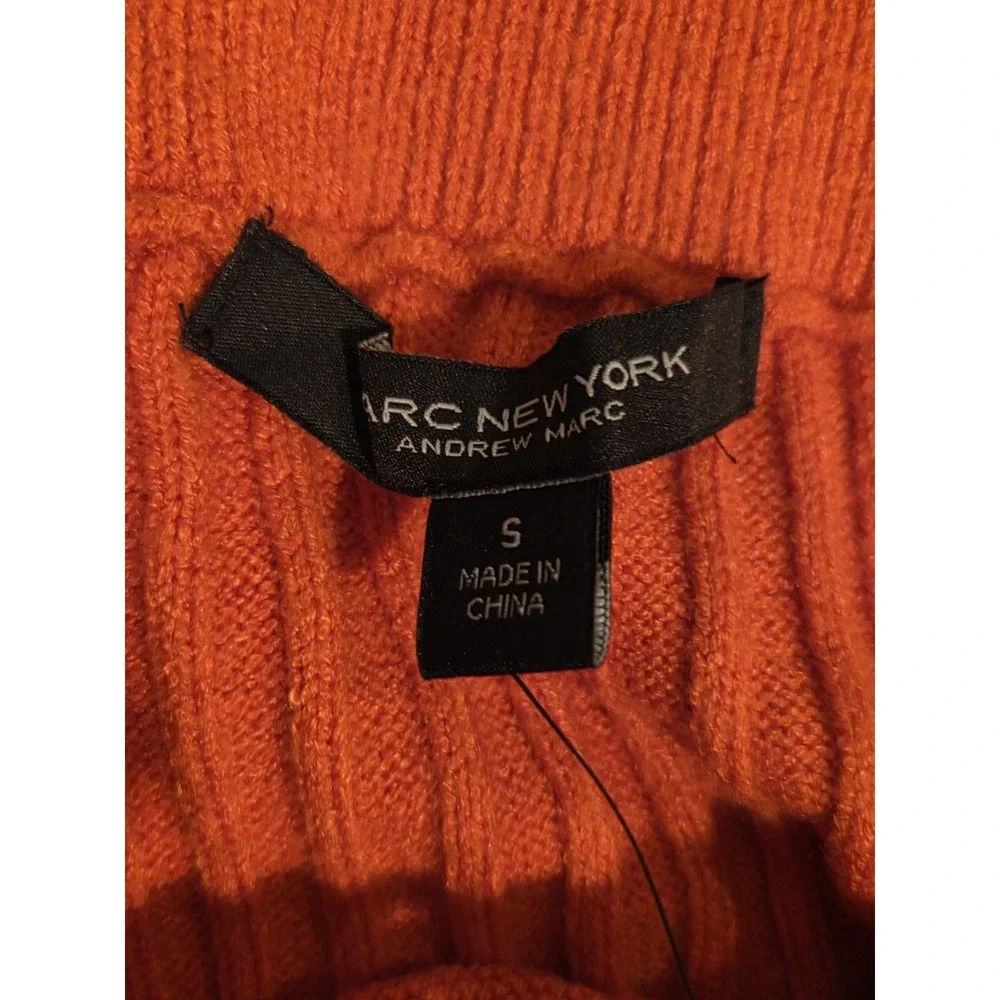 NWT Marc New York Andrew Marc Cable Knit Pencil Skirt Chili Burnt Orange Size S